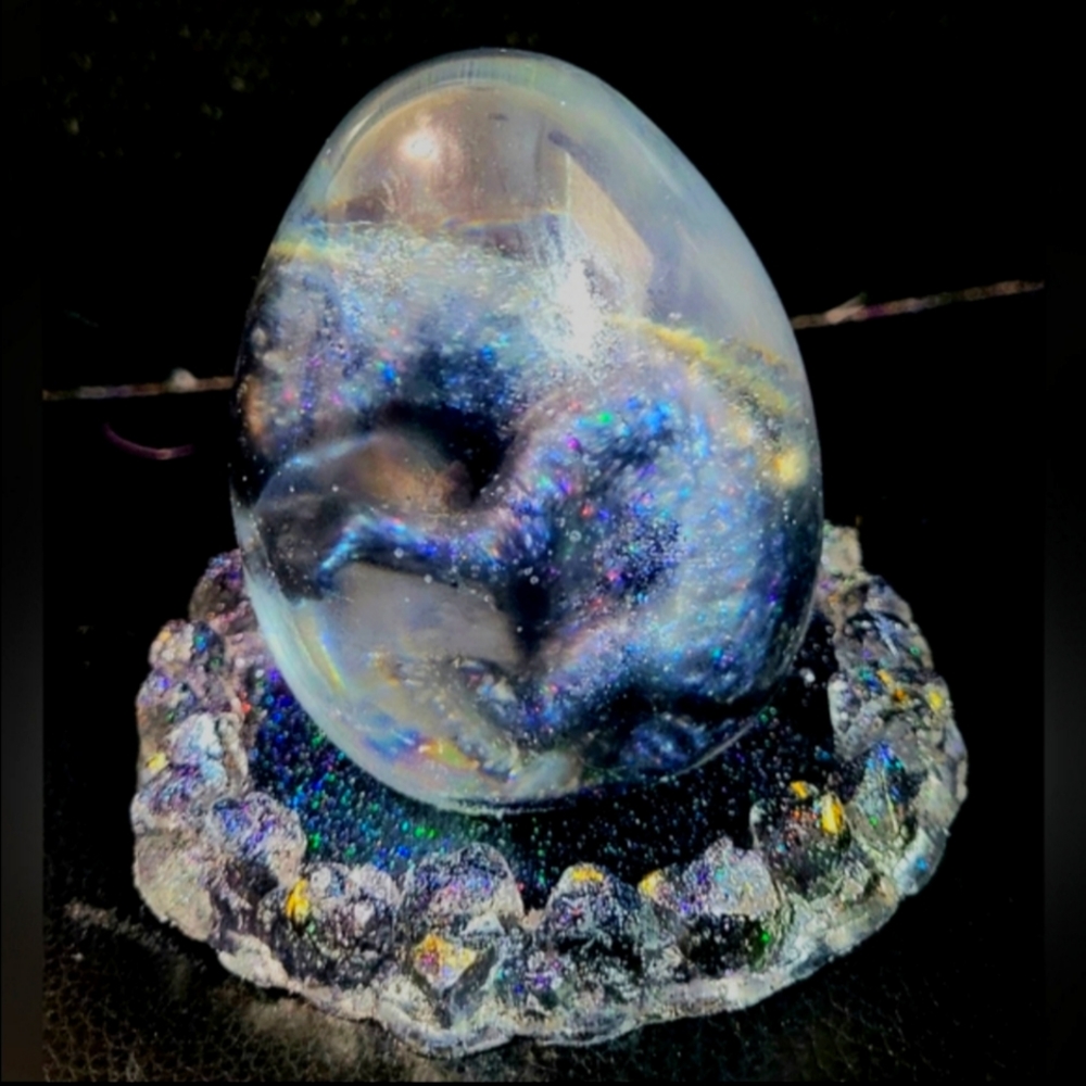 Handmade Resin Baby Dragon Egg in Nest. - Picture 1 of 16